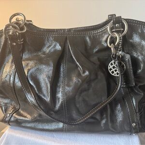 Coach Alexandria Gray Patent Leather Tote